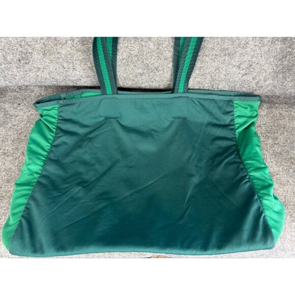 Summersalt Beach Tote Green Neoprene Snap Top Shoulder Straps Mesh Pocket Bag - Picture 2 of 6